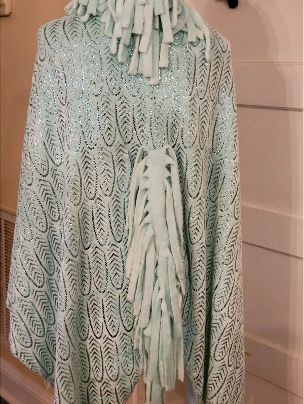 Justice  Hooded Unicorn  Blanket/robe Aqua/ Green Silver Accent Snuggie One Size